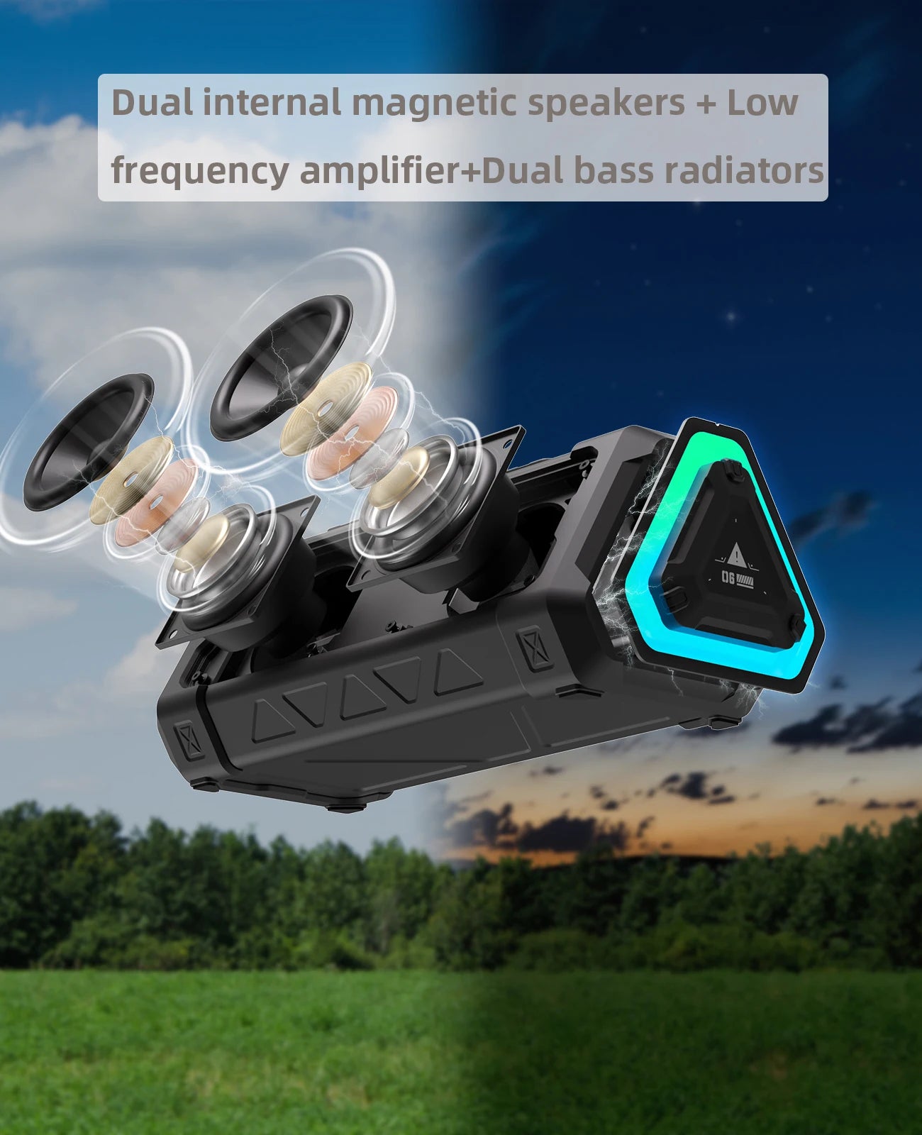 MLOVE P3 40W Portable Outdoor Bluetooth Speaker – IPX7 Waterproof with RGB Lights