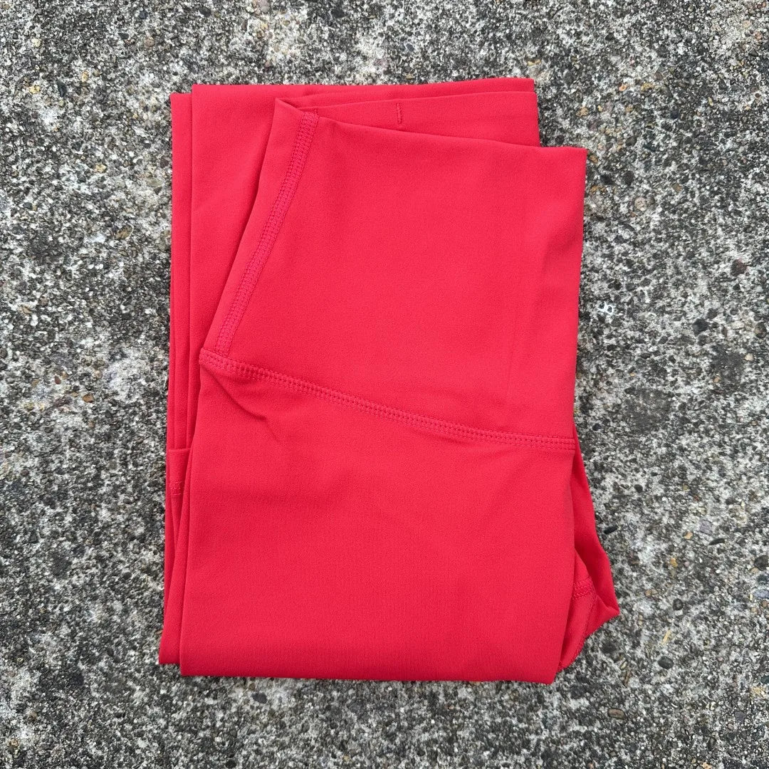Solid Color High Waist Leggings with Pocket