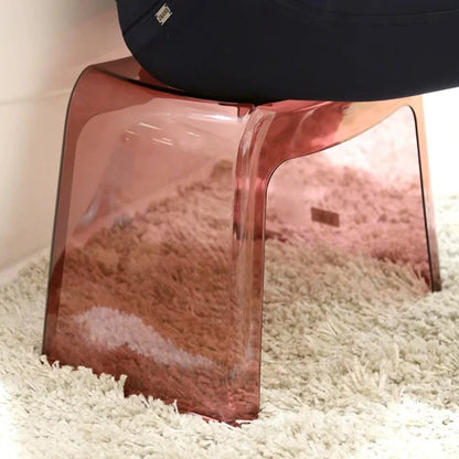 Transparent Acrylic Shower Stool with Non-Slip Bath Seat