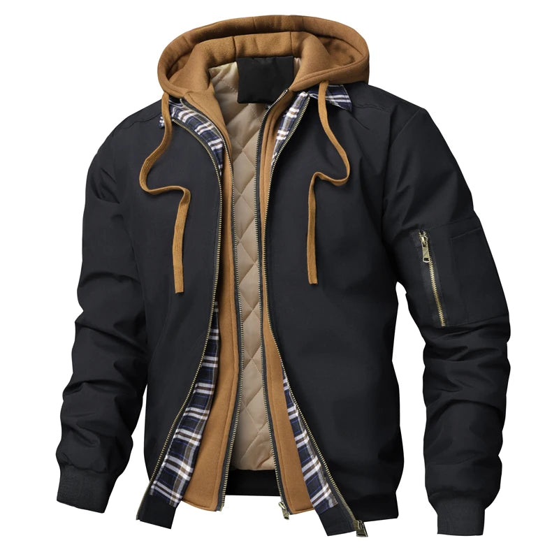 Men's Thermal Hooded Windbreaker Jacket