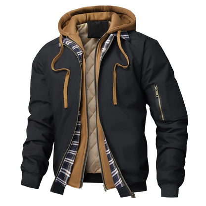 Men's Thermal Hooded Windbreaker Jacket