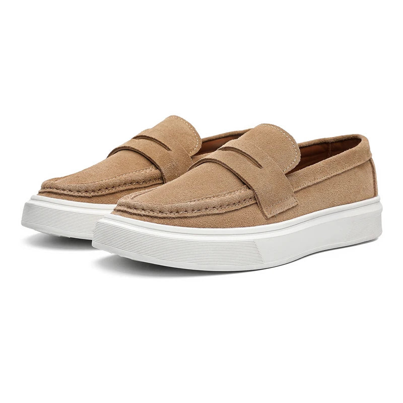 DIMANYU Men's Genuine Leather Slip-On Loafers