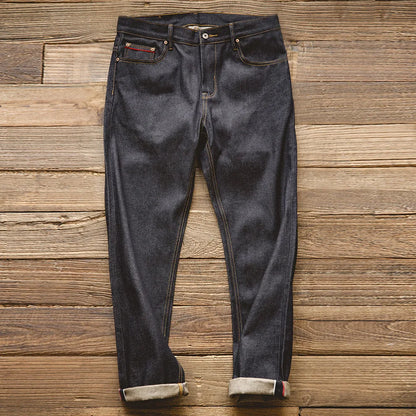 Maden Retro Raw Denim Jeans with Zipper Fly