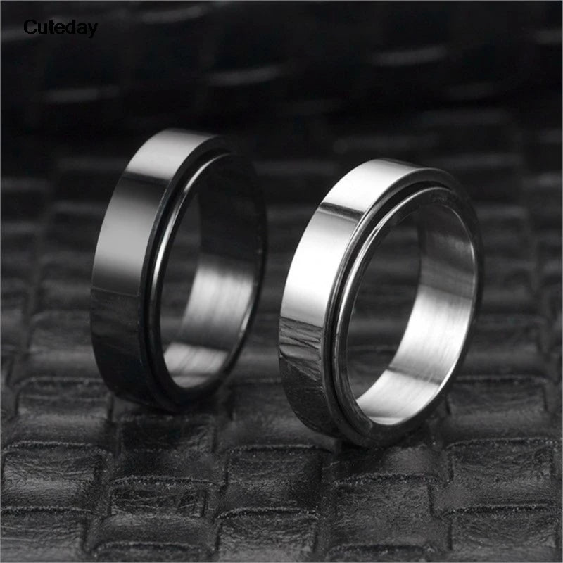 Stainless Steel Anti-Anxiety Fidget Spinner Ring