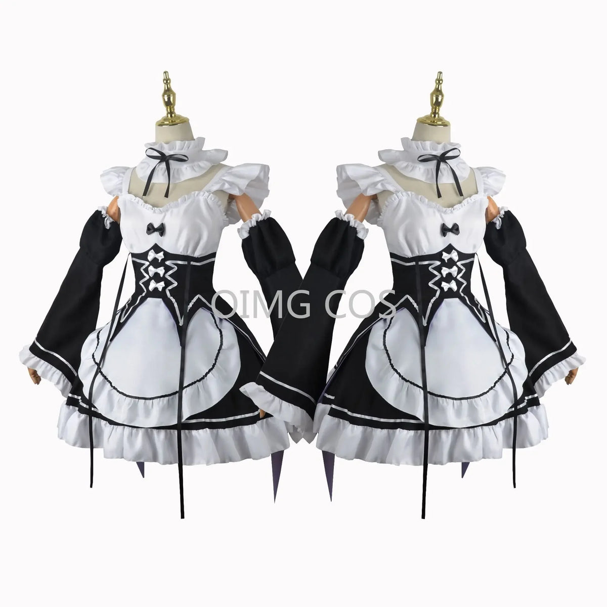 Re:Zero Ram & Rem Maid Cosplay Costume – Complete Anime Maid Uniform Dress & Headdress Set