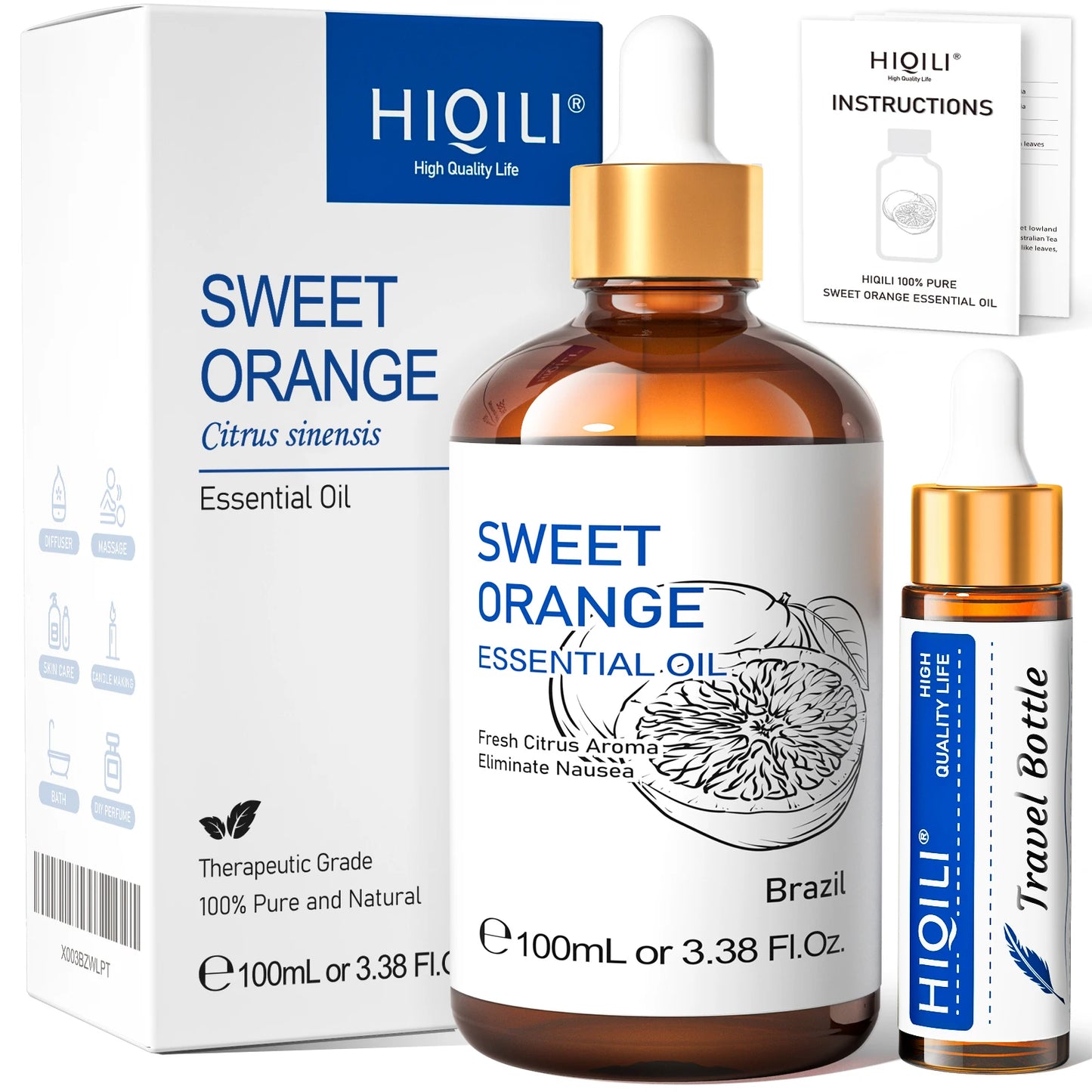 HIQILI 100% Pure Natural Essential Oil (100ml / 3.38 fl. oz)