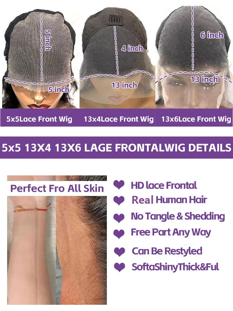 Body Wave 13x6 Lace Frontal Wig Human Hair