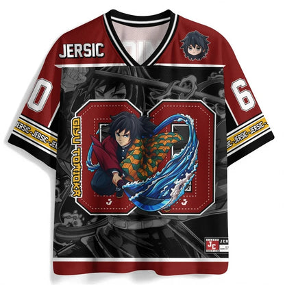 Demon Slayer Anime Oversize Jersey – Retro K-Pop Unisex Baseball & Hockey Sports T-Shirt