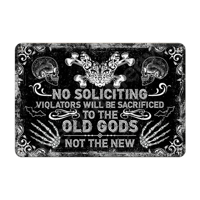 Funny No Soliciting Vintage Metal Tin Sign