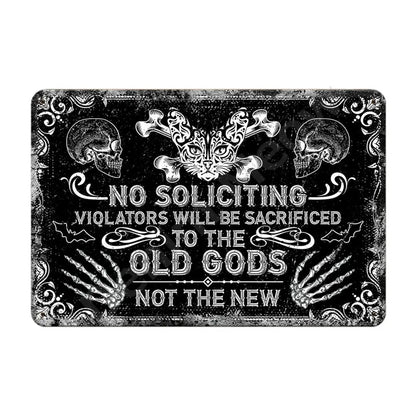 Funny No Soliciting Vintage Metal Tin Sign