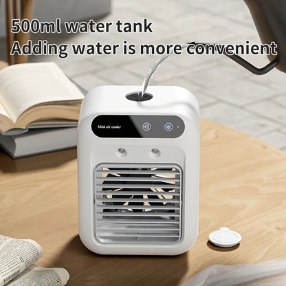 Portable USB Desktop Air Cooler with 1800mAh Battery and Water Tank