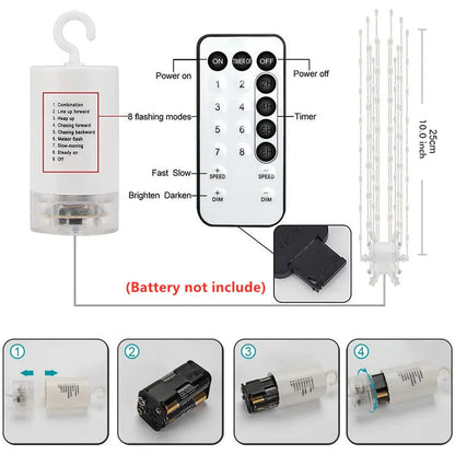 Hanging Firework LED Fairy String Lights with Remote (8 Modes)