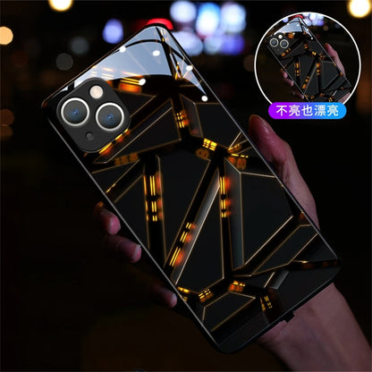 Geometric LED Light Glowing Luminous Phone Case For Samsung