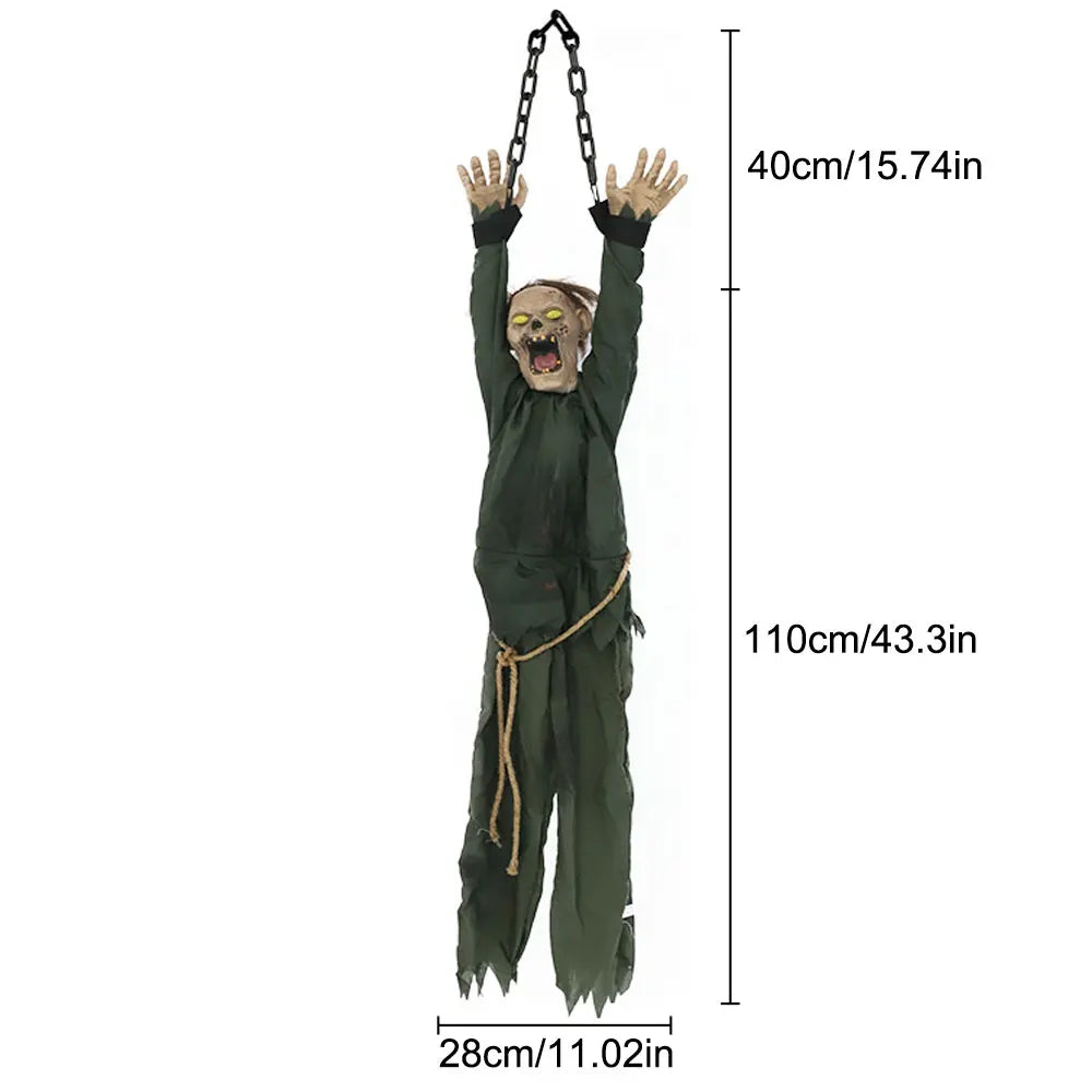 Spooky Halloween Hanging Ghost Decor – Creepy Tattered Linen Grim Reaper Prop for Haunted House, Yard & Party Decor