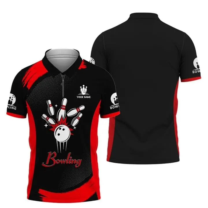Custom Name Bowling Graphic Polo Shirt