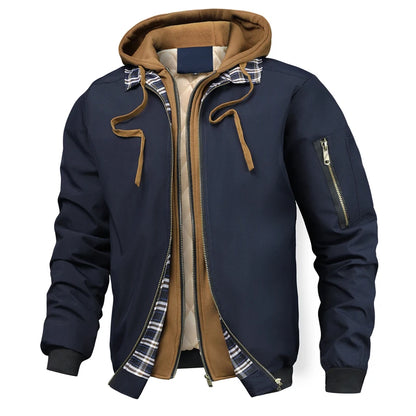 Men's Thermal Hooded Windbreaker Jacket