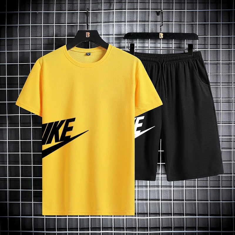 Short-sleeved Quick Drying Shirt and Athletic Shorts Set
