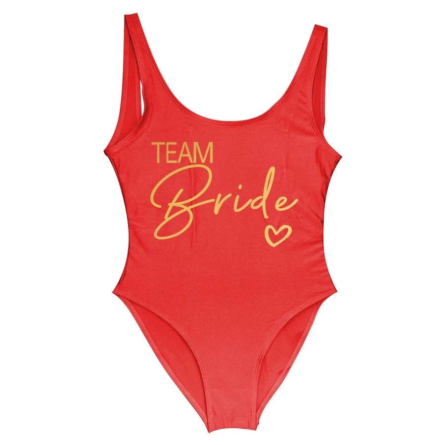 Women’s "Bride" & "Team Bride" One-Piece Swimsuit
