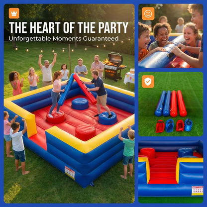 13x13ft Inflatable Gladiator Jousting Arena Party Game Set