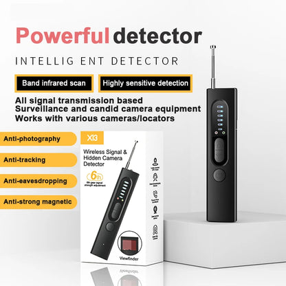 Anti-Spy Hidden Camera Detector & Portable GPS Tracker Finder (Model X13)