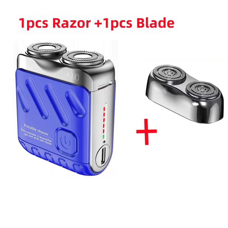 9000RPM Portable Mini Electric Shaver – Dual-Head Waterproof USB-C Travel Razor