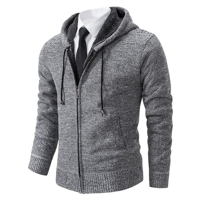 Men's Fleece Stand Collar Zip-Up Sweater Jacket