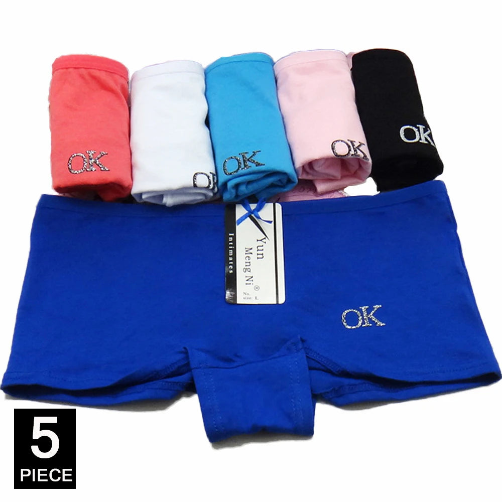 5Pcs Cotton Low Rise Boyshorts