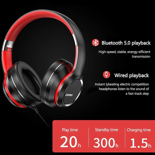 Lenovo HD200 Bluetooth Earphones Over-ear Foldable