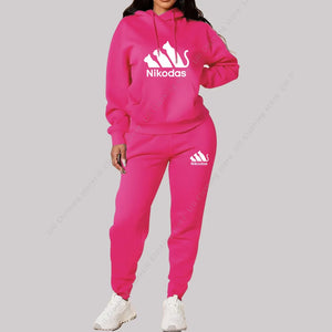 Hooded Top and Sweatpants Two Piece Outfit