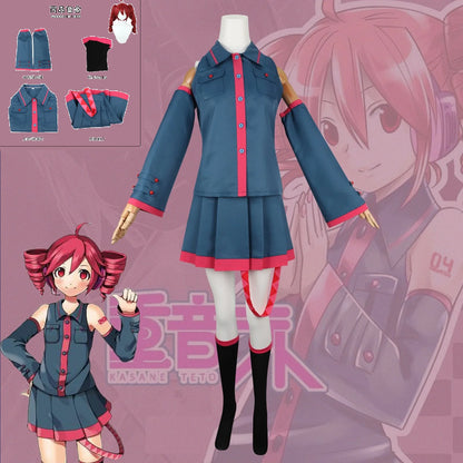 Kasane Teto Cosplay Costume & Wig Set