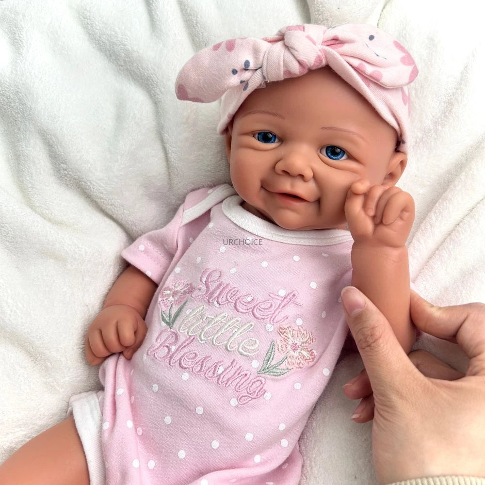 Handmade Painted 17" Silicone Reborn Baby Doll