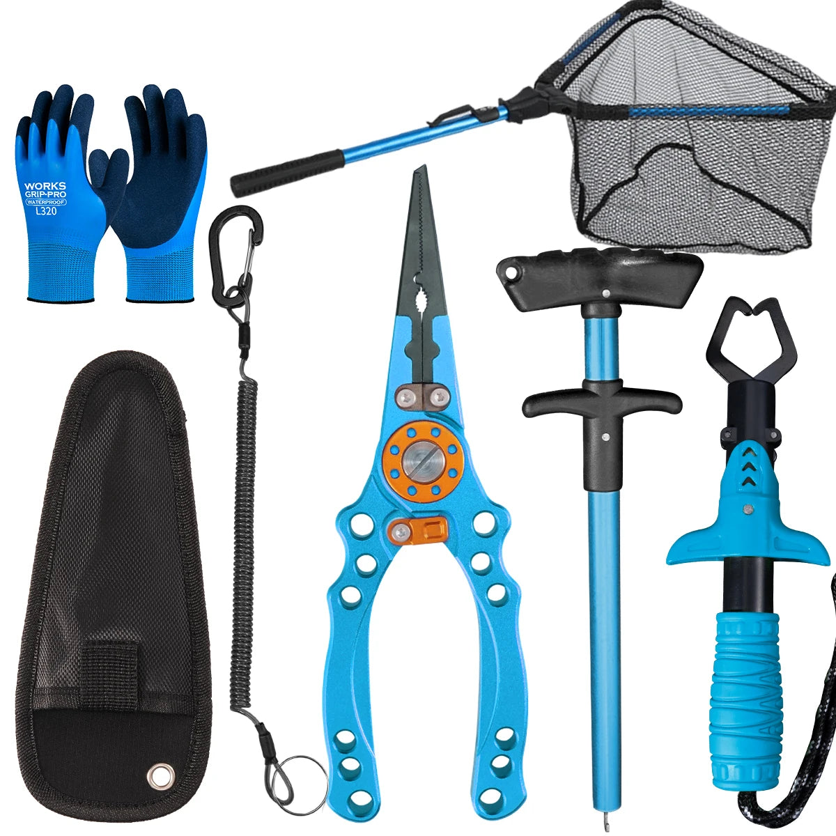Aluminum Fishing Pliers & Landing Net Tackle Set
