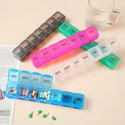 Weekly 7-Day Portable Travel Pill Organizer