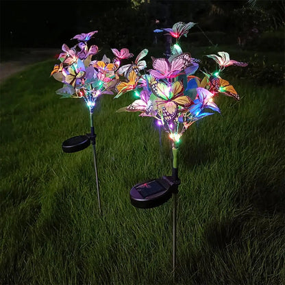 Solar Led Butterfly Flowe Lights For Outdoors