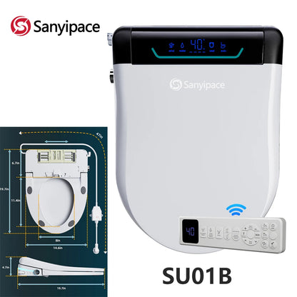 Sanyipace Smart Toilet Seat with Dual Nozzle for Rear Wash