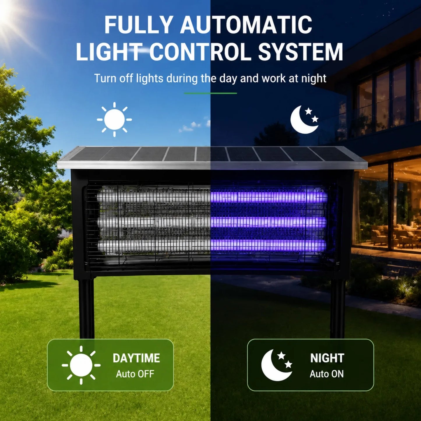 JOYINLED Outdoor Solar Bug Zapper - 3-in-1 Waterproof Mosquito Killer Lamp