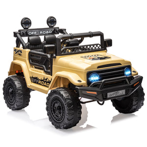 12V Ride On Truck with Remote Control Spring Suspension Bluetooth Connectivity and Led Lights