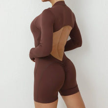 Seamless Zippered Long-Sleeved One-Piece Jumpsuit