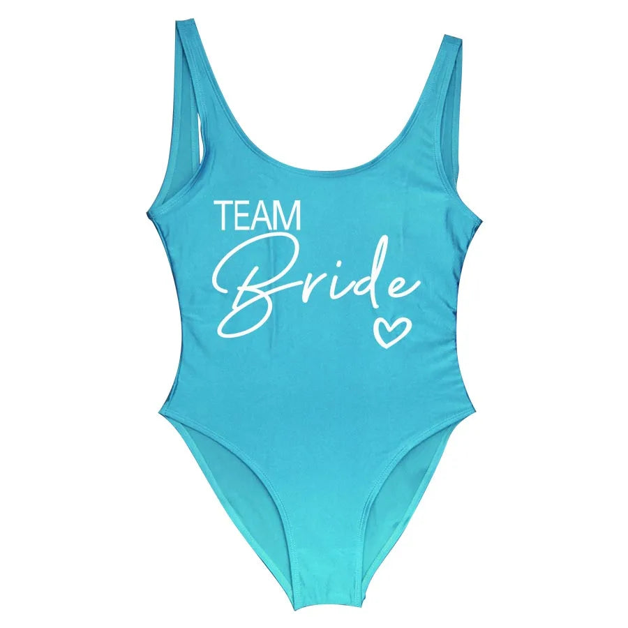 Women’s "Bride" & "Team Bride" One-Piece Swimsuit