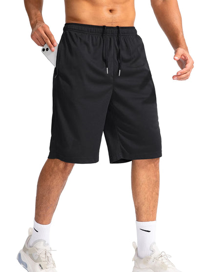 Men's Lightweight Quick-Dry Athletic Shorts with Drawstring
