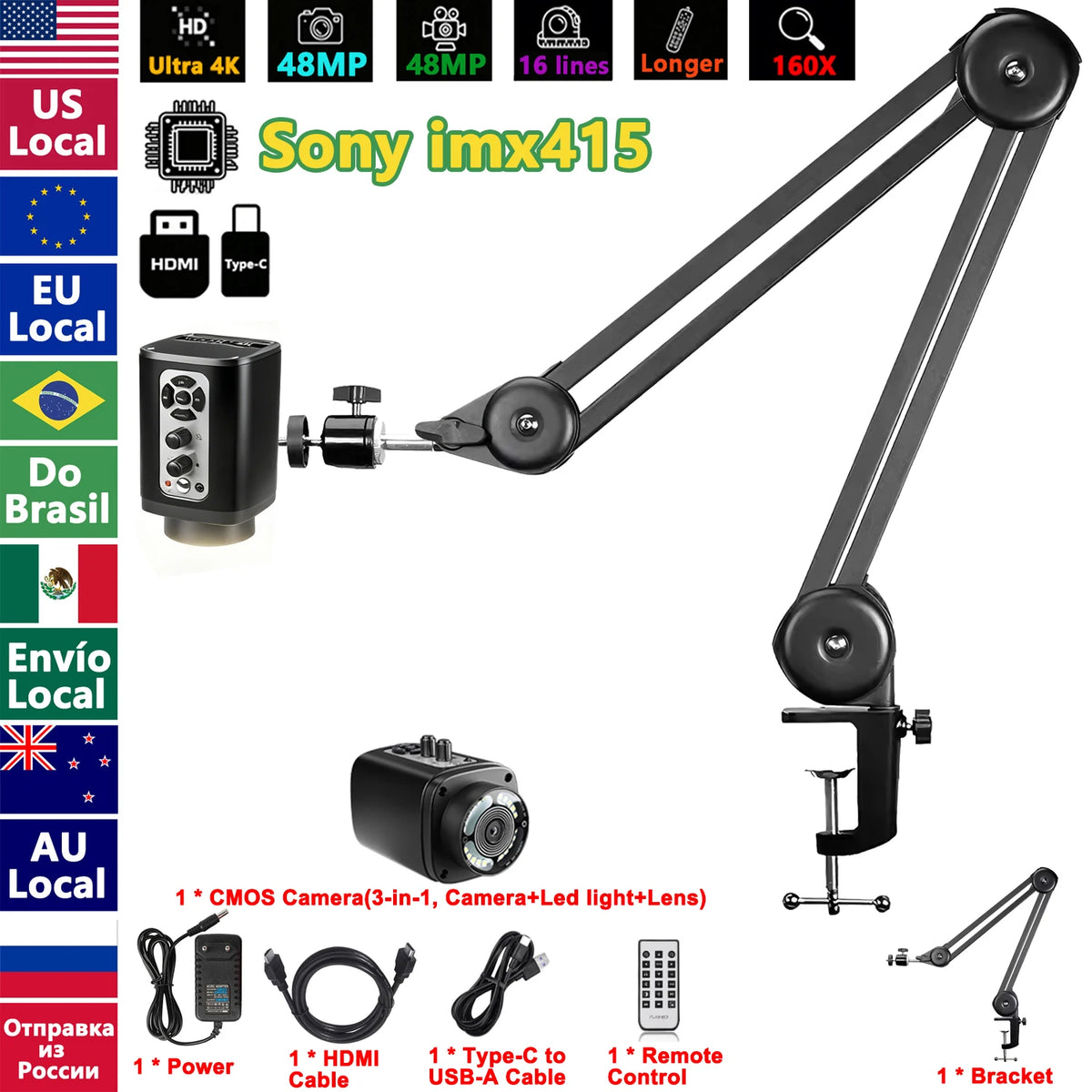 YIZHAN 4K Digital Microscope with Software and IMX678/IMX415 CMOS Sensor