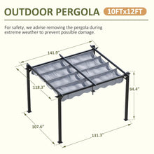 10'x12' Outdoor Pergola with Retractable Canopy