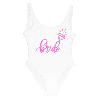 Bride Tribe Print One Piece Swimsuit