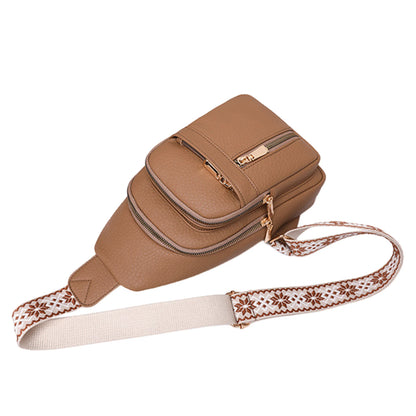 Faux Leather Crossbody Chest Bag