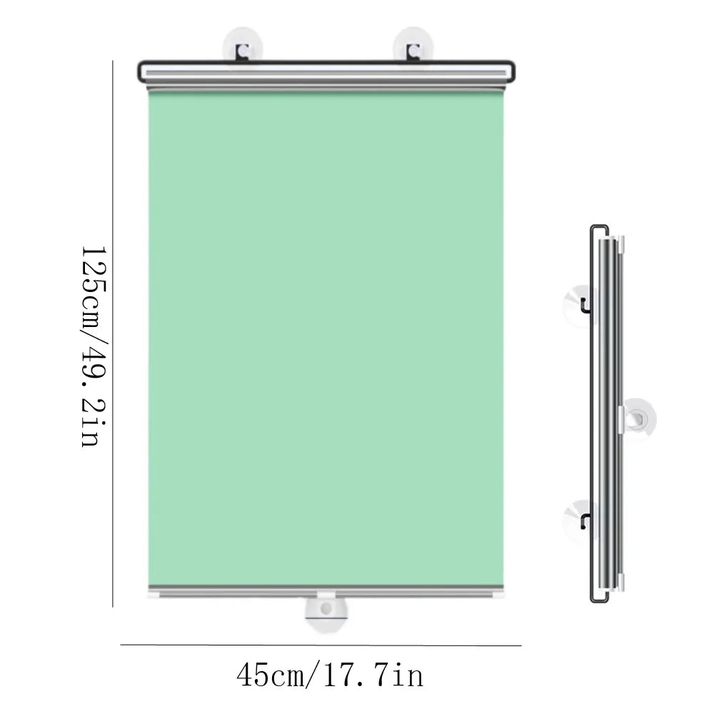 Retractable Full Blackout Cordless Roller Blinds - No-Drill Window Privacy Sunshade