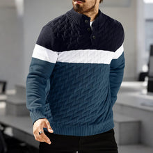Contrasting Color Shawl Collar Pullover Sweater