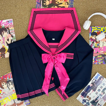 Japanese College JK Sailor Uniform & Pleated Skirt Set