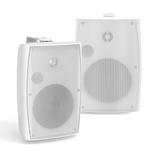 Herdio 5.25" Waterproof Outdoor Speakers with Swivel Wall Mounts