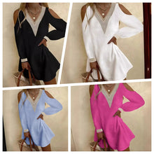 Off-the-shoulder Short V-neck Dress