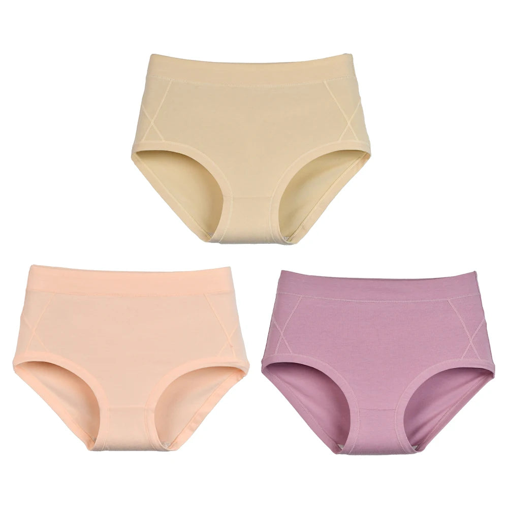 Women's High Waist Cotton Briefs (3-Pack)